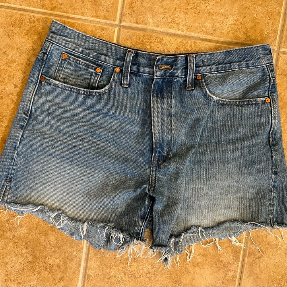 Madewell relaxed mid length denim shorts